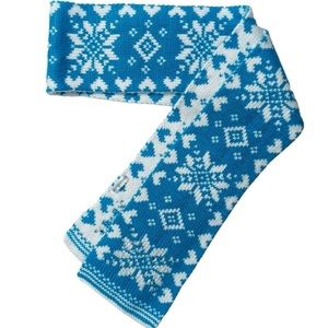 AÉROPOSTALE NWT Women’s Warm Knitted Turquoise & White Snowflake Pattern Scarf